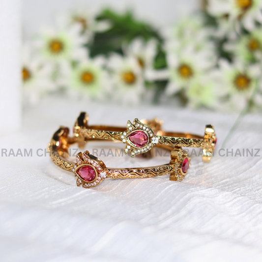 Antique Lotus Pink Bangles