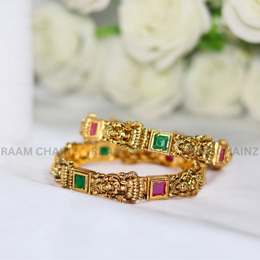 Antique Lakshmi Square Stone Bangles