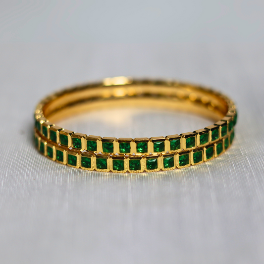 Square Green Stone bangle