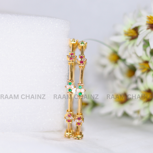 3 mm Stone Antique Bangles