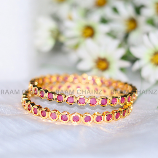 Single Line Ruby Antique Bangles