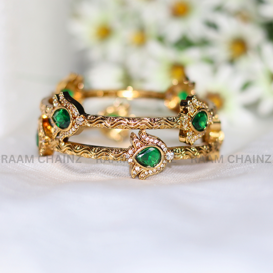 Antique Green Stone Bangles