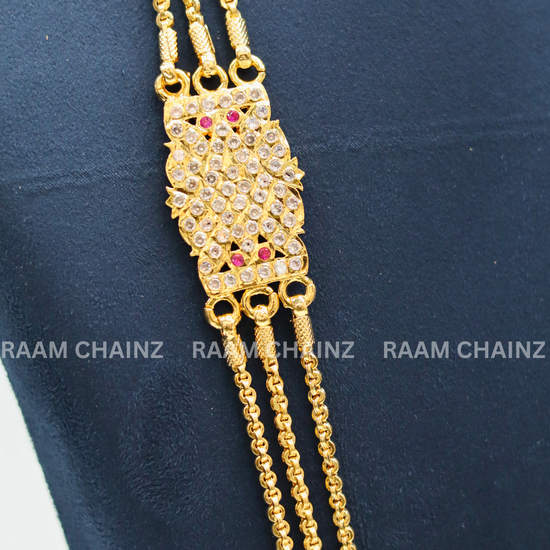 3 line Impon Mope Tyre Chain(Ruby + White)