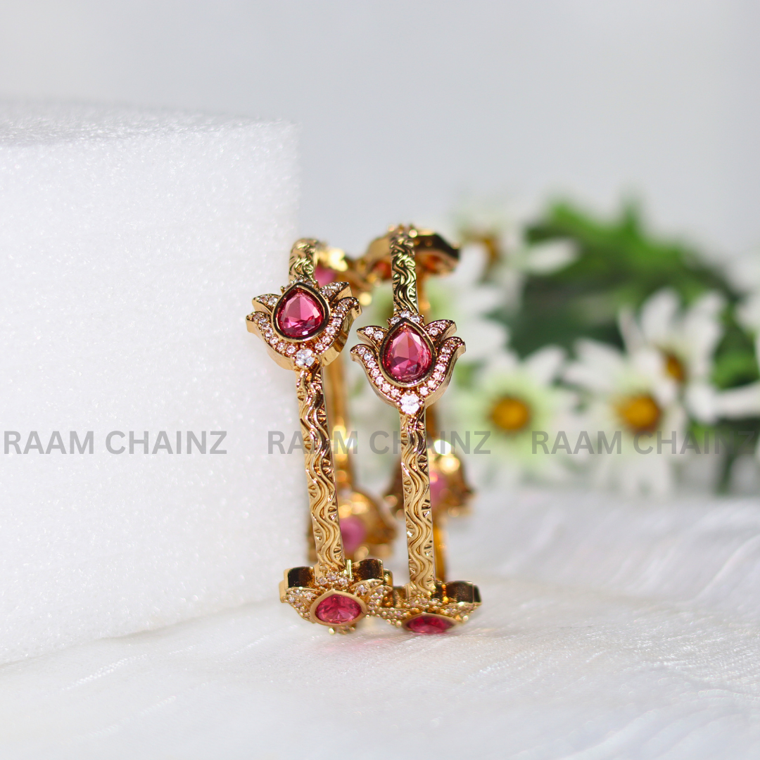 Antique Lotus Pink Bangles