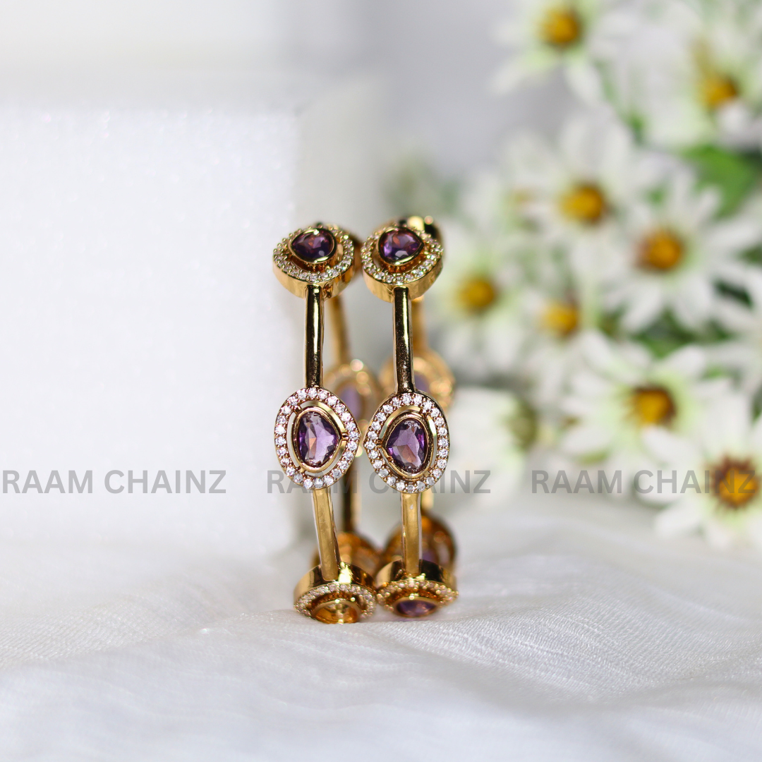 Antique Purple Stone Bangles