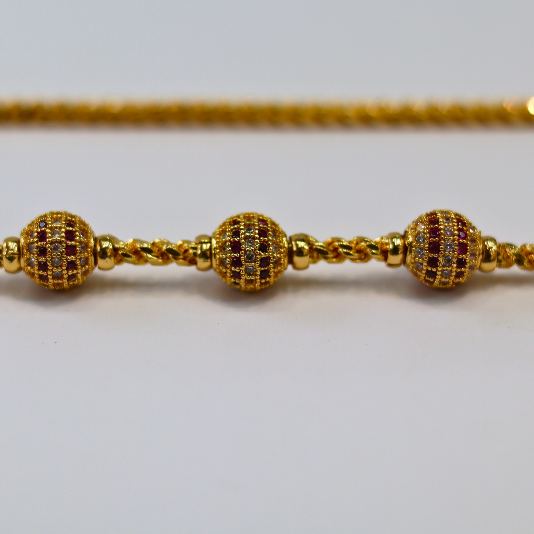 3 AD Balls Mope Chain Ruby White