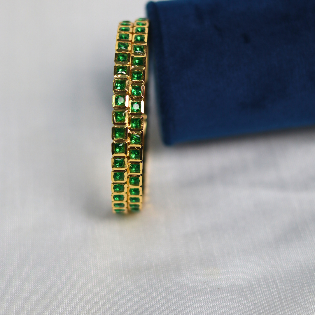Square Green Stone bangle