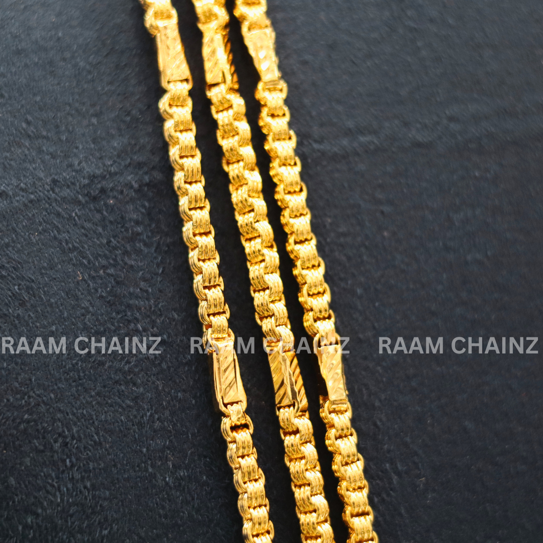 3 line impon mope 10+1 Savitham Chain With Ruby & White
