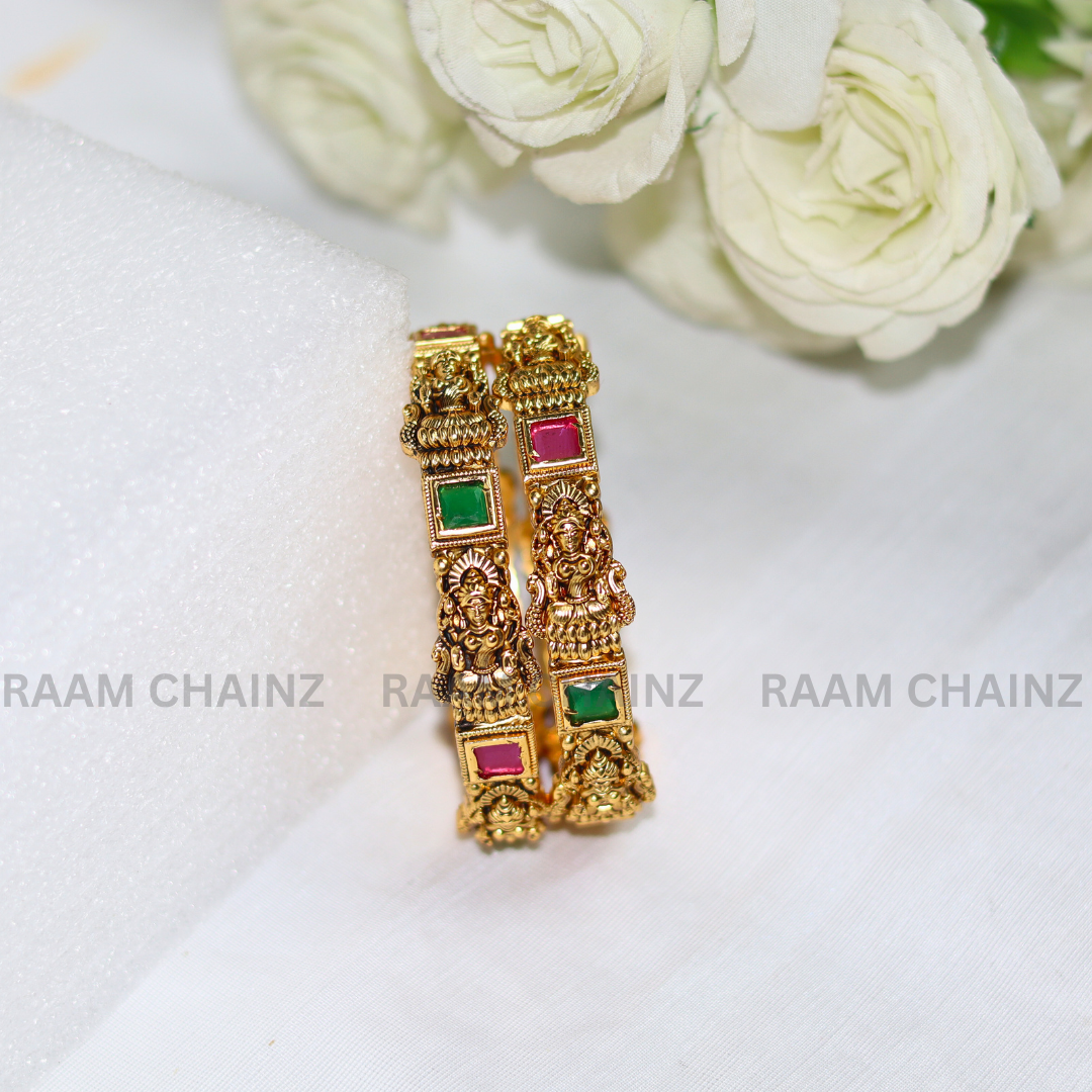 Antique Lakshmi Square Stone Bangles