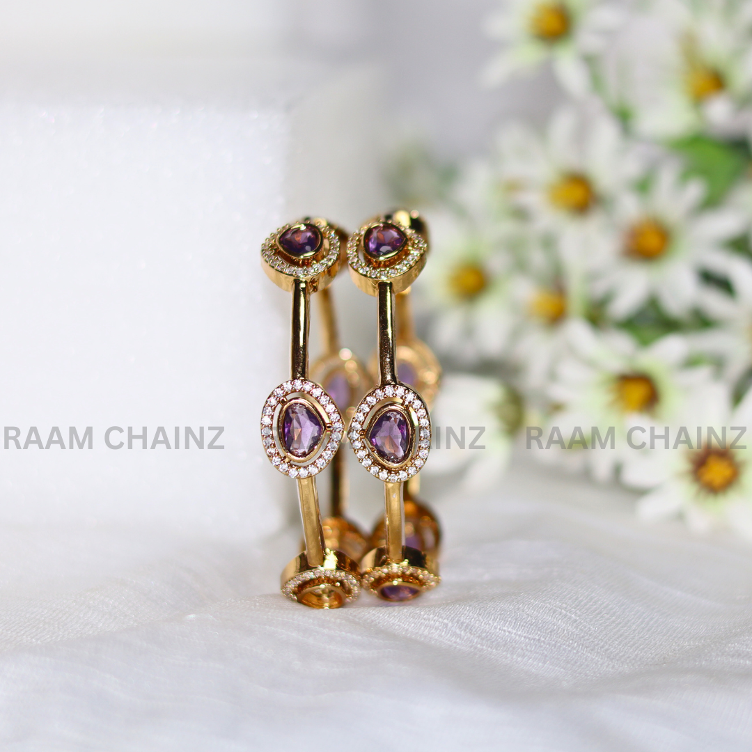 Antique Purple Stone Bangles