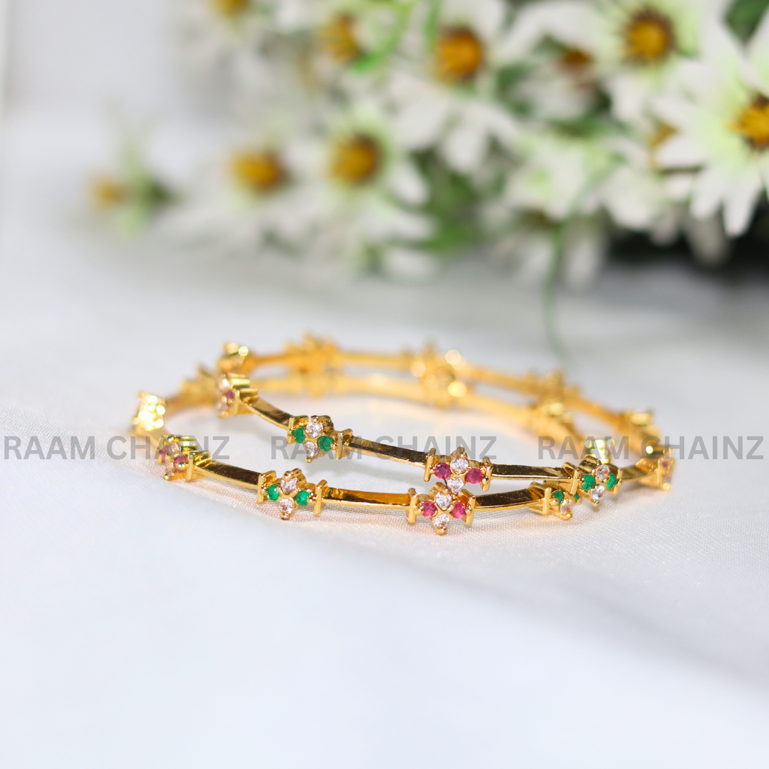 3 mm Stone Antique Bangles