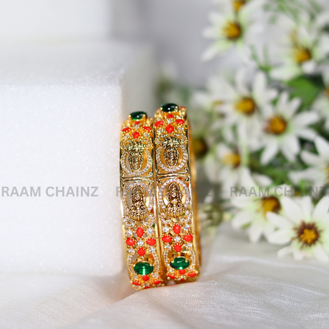 Red Pearl Antique Bangles