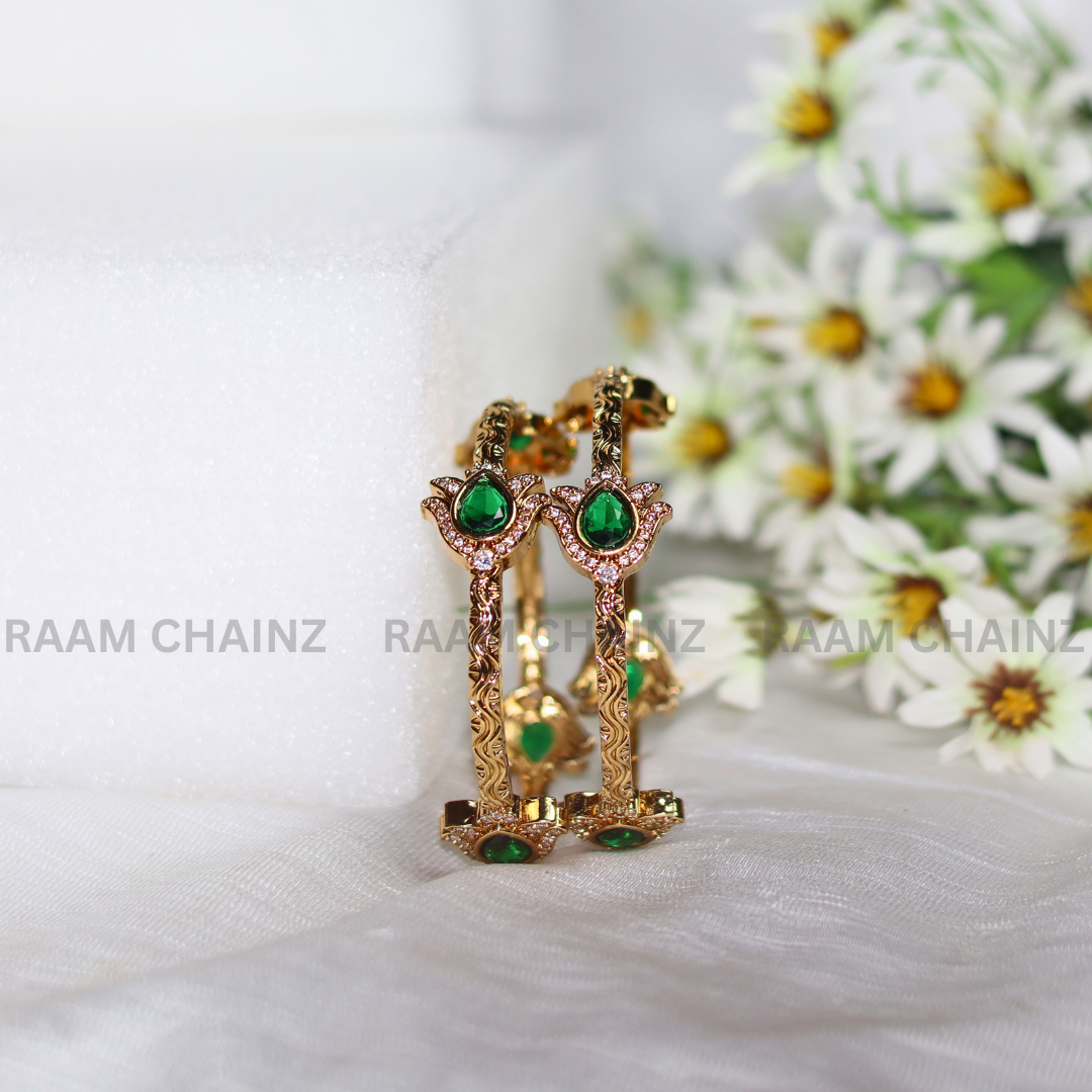 Antique Green Stone Bangles