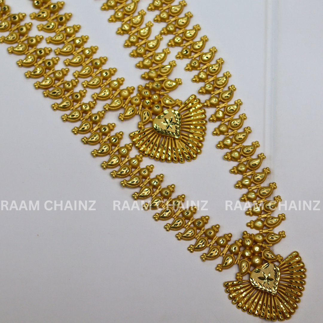 Kerala Forming Haram Combo Set 2 Line (Mango Crape)