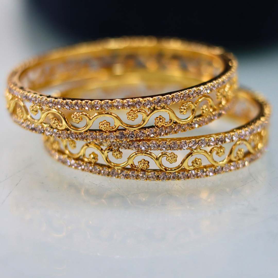 Baby White Stone Bangles 3+1