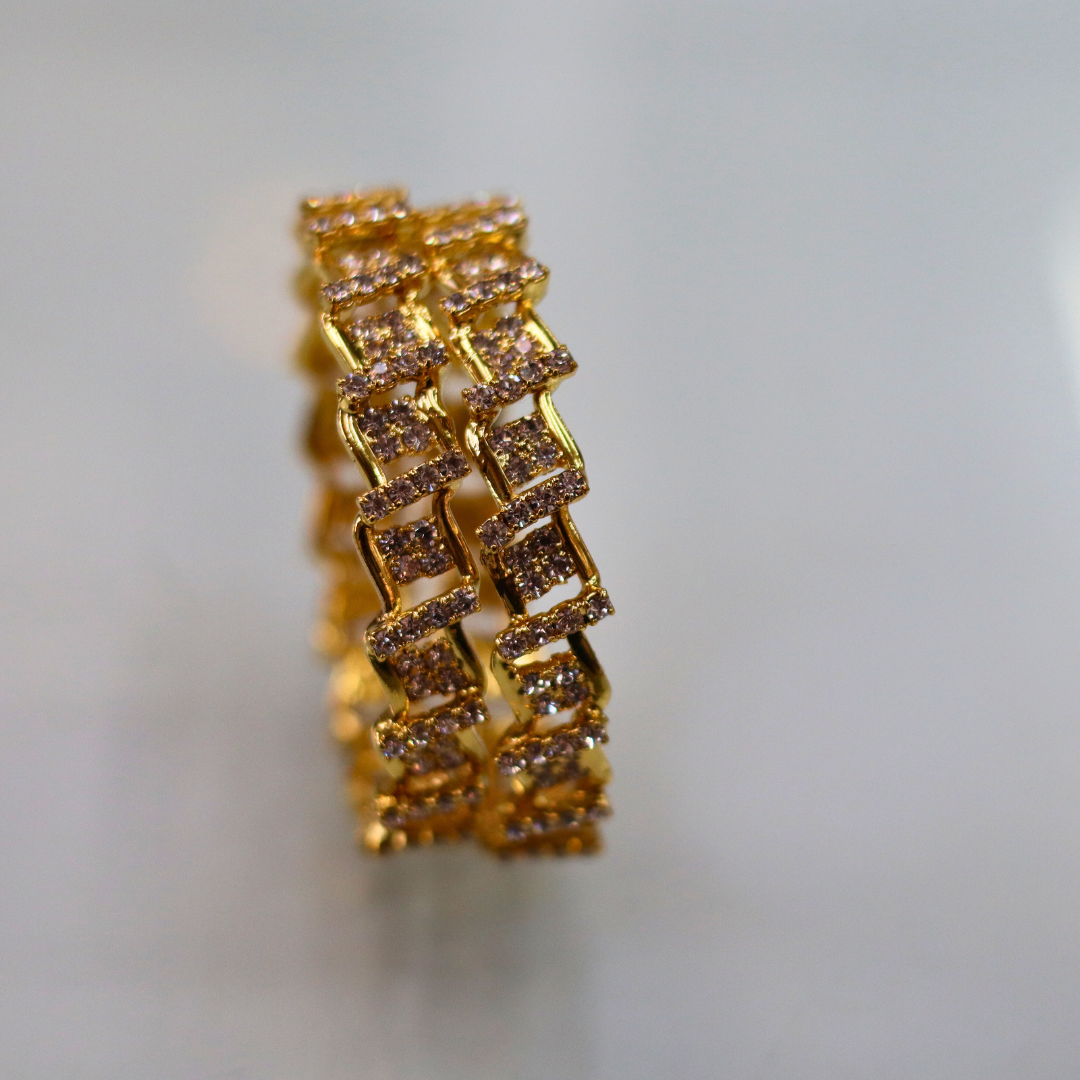 Baby White Stone Wave Line Bangles