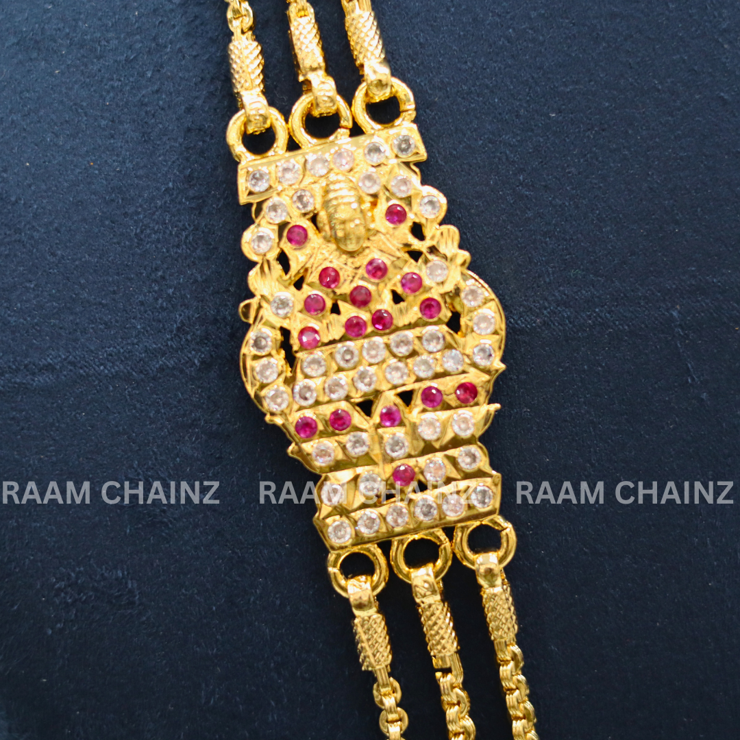 3 Line Mope 10+1 Tyre Chain with Ruby & White